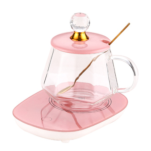 For Tea and Coffee 55 Degree Thermostat Cup Espresso Cup Durable Using Low Price Glass Stainless Steel Tea Mugs Pink Green 380ML
