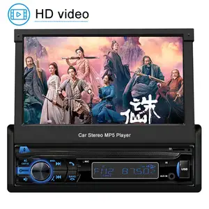 Wholesale 7 Inch Auto Retractable Car Player Carplay 1din Car Tv Lcd Mp5 Player Rearview Mirror Car Video Monitor With TV