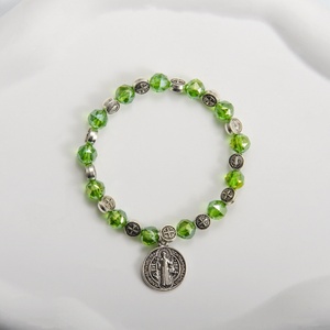 Pulsera de Rosario de <span class=keywords><strong>San</strong></span> <span class=keywords><strong>Benito</strong></span> al por Mayor, Brazalete Religioso Católico con <span class=keywords><strong>Cruz</strong></span> de <span class=keywords><strong>San</strong></span> <span class=keywords><strong>Benito</strong></span> y Colgante Redondo - Product Image 6