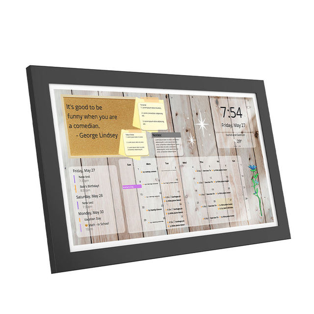 Wall-mounted 24" POE Wooden Frame Digital Signage Android Calendar Tablet for Smart Home Schedule Retail Store Promotions