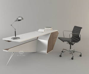 أبيض الاكريليك سطح صلب فاخر تصميم مكتب عمل - Product Image 6