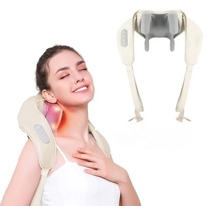 Pemijat leher dan punggung nirkabel, dapat diisi ulang dengan tisu dalam pemijat getar panas untuk nyeri tubuh - Product Image 1