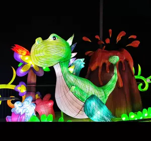 Novos Parques de Diversões Decoração Luz Cartoon Animal Lanterna Dinossauro À Prova D' Água Personalizado Lanterna Aniversário Tema Festa Decorações