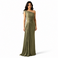 Robe longue plissée unie à col en V pour femme, manches longues, en coton et polyester écologiques, taille naturelle élastique, brodée, collection printemps
