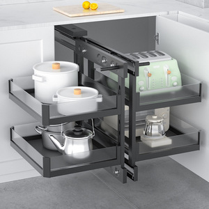 Bộ Góc Ma Thuật Giỏ Kéo Đựng Đồ Thông Dụng Bằng Thép Không Gỉ Cho Ngăn Kéo Tủ Bếp - Product Image 1