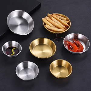 304 Stainless Steel Sauce Dish Small Condiment Cup Gold Silver Round Bowl For Korean Style Food Serving - Product Image 1