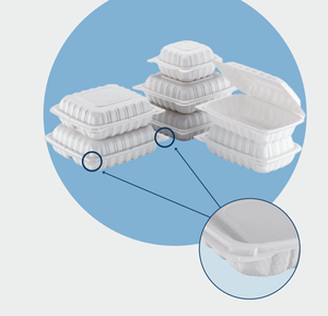 Disposable Plastic Clamshell Food <b>Container</b> with Lid for <b>Takeaway</b> Meals MFPP <b>Container</b>,Center Slide, 7.8" x 7.8", 150 - Product Image 6