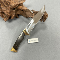 Couteau Bowie d'extérieur en laiton et bois OEM, couteau de bushcraft abordable avec étui en cuir, polissage miroir, acier M390, couteau de chasse