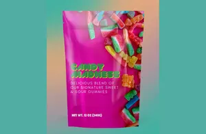 Plastic Kegelpakketfolie Digitale Kleurrijke Gummy Snoep Eetbare Verpakking 3.5G Kindveilige Mylar Zakken