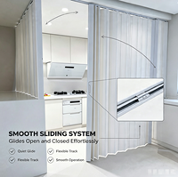 Porte coulissante pliante en PVC décorative moderne sur mesure pour l'intérieur, avec revêtement imperméable, pour la séparation des espaces du salon