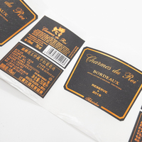 Etiquetas Personalizadas para Botellas de Vino Tinto, Whisky y Vodka, Etiquetas con Logotipo Frontal y Trasero, Papel Texturizado, Lámina Dorada