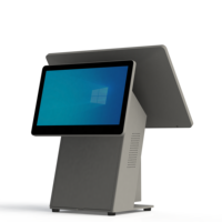 Solución de Punto de Venta con Logotipo Personalizado, Computadora con Pantalla Dual de 15.6 Pulgadas, Sistema POS Android Todo en Uno, Caja Registradora Metálica para Pequeños Negocios Minoristas
