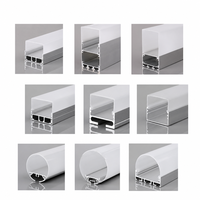 Profilé en aluminium pour éclairage linéaire LED, canal encastré pour plafond, extrusion LED montée en surface avec diffuseur et boîtier
