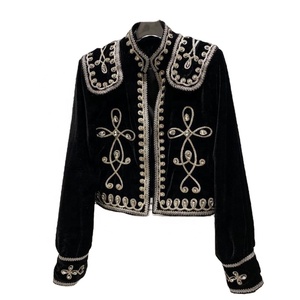 <span class=keywords><strong>Veste</strong></span> <span class=keywords><strong>en</strong></span> velours tricoté avec boutons diamants, vêtements de luxe privés à la mode, manteau pour femmes - Product Image 1