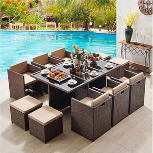 Ensemble <span class=keywords><strong>table</strong></span> <span class=keywords><strong>et</strong></span> chaise d'extérieur moderne, confortable, imperméable <span class=keywords><strong>et</strong></span> résistant au soleil, pour cour d'hôtel, terrasse <span class=keywords><strong>et</strong></span> jardin, coussin de loisirs - Product Image 6