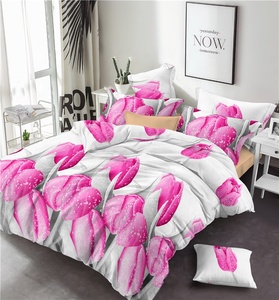Tela 100 poliéster con estampado 3d de flores, tela estampada con estampado 3d, tela de durazno <span class=keywords><strong>precio</strong></span>, funda de edredón - Product Image 3