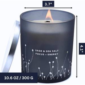 Vanille-Kiefern-Obstgarten und Salbei-Meersalz Duftkerzen-Vielfaltspaket Holzdocht-Kerze und 14,5 Unzen 3-Docht-Kerzen Set mit 2 Stück - Product Image 6