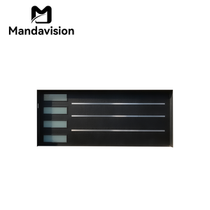MAMDAVISION <span class=keywords><strong>Porte</strong></span> <span class=keywords><strong>de</strong></span> <span class=keywords><strong>garage</strong></span> moderne en aluminium <span class=keywords><strong>avec</strong></span> fenêtre en verre dépoli, décoration en bande métallique, télécommande, sur mesure pour villa et maison - Product Image 2