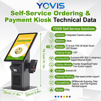 Terminal de commande et de paiement en libre-service intelligent pour cafés, avec scanner et imprimante intégrés pour restaurants et cafés