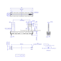 Vente directe usine – Potentiomètre coulissant 45 mm avec LED rouge B20k pour équipement de mixage audio, instrument de contrôle personnalisé