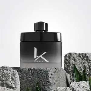 Groothandel Custom 50 Ml Mannen Parfum Fles Met Doos 50 Ml Unieke Lege Glazen Zwarte Parfum Spuitfles