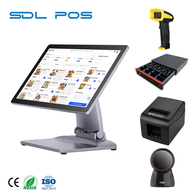 15.6 Inch Android POS Terminal 4G +32G Touch Screen All-in-One Cash Register System Multiple Ports Ideal for Retail/ Restaurant