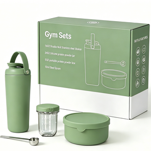 Set de Botellas Deportivas Premium, Termo de Acero Inoxidable 304 con Aislamiento al Vacío, Botella Mezcladora Portátil de Doble Pared para Suplementos - Product Image 4