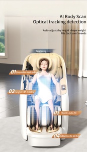 Silla de masaje de gravedad cero para dormir 3D SL Track Airbag de cuerpo completo Shiatsu cuello a muslos pantorrilla SPA calefacción voz inteligente Bluetooth - Product Image 4