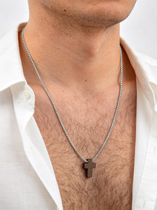 Religious Wood Cross Stainless Steel Chain Necklace Bulk Christian Gift for Men <strong>Women</strong> Bible Verse Party Favor Pendant <strong>Crucifix</strong> - Product Image 6
