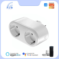 Enchufe Inteligente Doble WIFI EU 16A 100-240V, Enchufe Inteligente Wifi Esp8684, Control por Voz con Alexa y Google Home, Enchufe Inteligente Tuya EU