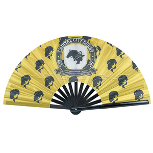 33cm Large Bamboo Folding Hand Fan Kung Fu Tai Chi Handheld Fan Gay Pride Fan Handicraft Product with Painted Technique
