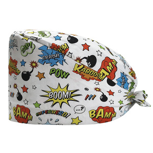 Cappello da Infermiere in Cotone 100% con Fascia Antisudore, Berretto da Lavoro Stampato Traspirante e Regolabile, Cappello da Medico Unisex per Ospedali e Cliniche - Product Image 1