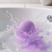 Bombe de bain effervescente à la lavande violette naturelle, parfum apaisant, bain relaxant, coffret cadeau de 6 pièces, vente en gros, OEM ODM personnalisé, 100g