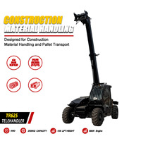 Chariot télescopique TOBETER TR625-noir 2,5 tonnes 4x4 Diesel Euro 5 CE EPA Tout-terrain Hauteur de levage 6m Chariot élévateur pour chantier et ferme
