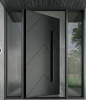 Porte d'entrée en aluminium insonorisée et étanche, résistante aux impacts d'ouragan, porte de sécurité extérieure pour maison