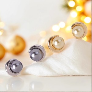 22387 S925 Silver DIY Pearl Accessories Empty <b>Moon</b> Style Fashion <b>Earrings</b> with 8-10mm Round Beads Earnail DIY Accessory - Product Image 2