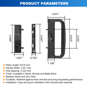 Hiện Đại <span class=keywords><strong>D</strong></span>-Hình <span class=keywords><strong>D</strong></span>ạng An Ninh Nhà Cửa Trượt Khóa Nhôm Kẽm Hợp Kim Die Cast Với Brass Kéo Xử Lý Màu Đen Cửa Sổ Kéo Xử Lý - Product Image 4