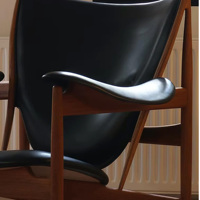 Chaise de salle à manger ergonomique en bois massif Master Chief avec dossier pour salon, balcon, petite maison - Design moderne et décontracté