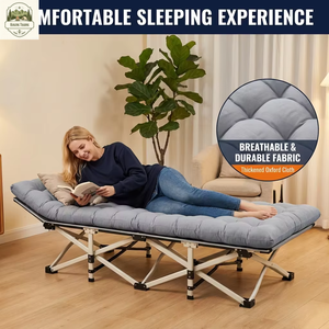 Cama Plegable para Uso Hospitalario y Camping, con Capacidad <span class=keywords><strong>de</strong></span> Carga <span class=keywords><strong>de</strong></span> 200 kg/440 lb, Tubo <span class=keywords><strong>de</strong></span> Aleación <span class=keywords><strong>de</strong></span> Aluminio, <span class=keywords><strong>Bolsa</strong></span> <span class=keywords><strong>de</strong></span> Transporte <span class=keywords><strong>de</strong></span> Tela Oxford - Product Image 1