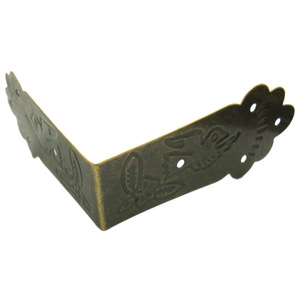 Support d'angle décoratif antique à motif floral et oiseaux, 134mm 110mm 85mm, en acier laminé à froid bronze, pour boîte en bois et bijoux DIY - Product Image 3