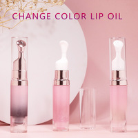 Huile à lèvres végane changeante de couleur, hydratante, magique, naturelle, gloss à lèvres aromatisé aux fruits, teinte huileuse, marque privée