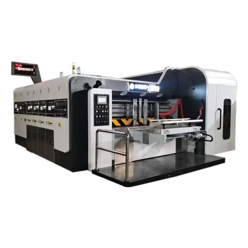 Máquina troqueladora de impresión flexográfica de caja de cartón corrugado marca Dongguang