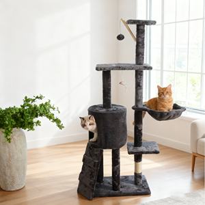 Marco de escalada para gatos Árbol grande para gatos Casa moderna para gatos Combo Plataforma de salto Soporte de madera para poste de sisal - Product Image 1