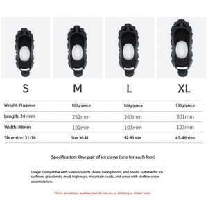 Silicone Ice Cleats 30 Teeth Anti-Slip Snow Grips for Shoes, Winter Ice Traction Crampons Overshoes for Walking and Hiking - Product Image 2