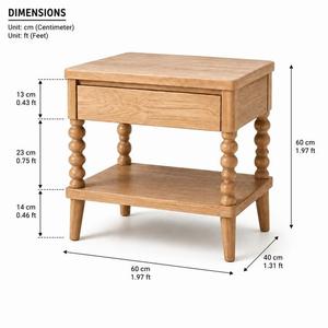 Table de chevet contemporaine en bois et rotin avec étagère de rangement, table de nuit de luxe en cannage pour hôtel, appartement, maison, décoration de chambre - Product Image 5
