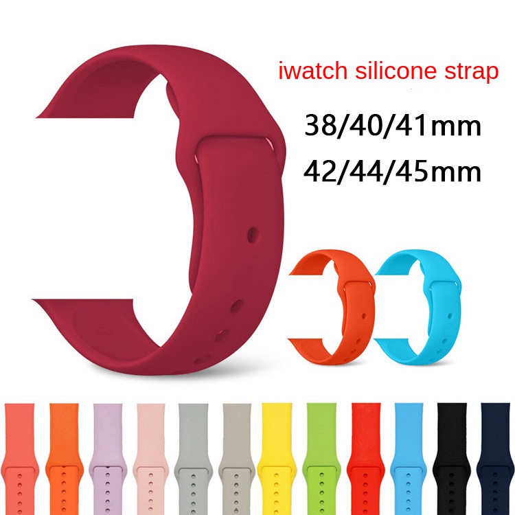 Silicone Strap for Apple Sports Watch Monochrome Band for 1-7 Generation in Stock for Foreign Trade