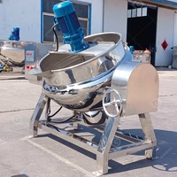 Cuisson industrielle de bonbons au sucre Sandwich électrique en acier inoxydable vapeur double enveloppe chaudière à lait marmite avec mélangeur