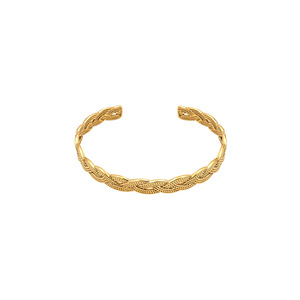 Geometric Gold Bracelet Women's Fashion Jewelry Minimalist Design Titanium Steel 18K Plated Bangles Elegant Style Accessory - Product Image 5