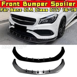 สำหรับ Mercedes Benz CLA Class C117 ปี 2016-2019 AMG ชุดแต่งกันชนหน้าแบบ Lip Splitter Diffuser 3 ชิ้น ชุดป้องกันกันชน - Product Image 1