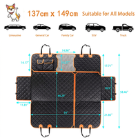 Protecteur de siège de voiture pour chien et chat imperméable en Oxford, antidérapant, noir uni, carré, lavable pour toutes les saisons